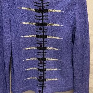 Southern Cotton Jacket; size small; purple with black and beige accents